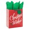 13" Large Christmas Gift Bag with Tissue Paper and Gift Tag (Glitter Christmas Wishes) for Kids, Adults, Friends, Family
